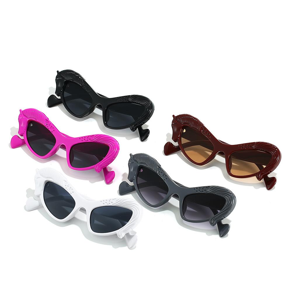 New Cat Eye Sunglasses, Personalized Ins Animal Horse Elements Hip Hop Funny Fashion Gift Sunglasses