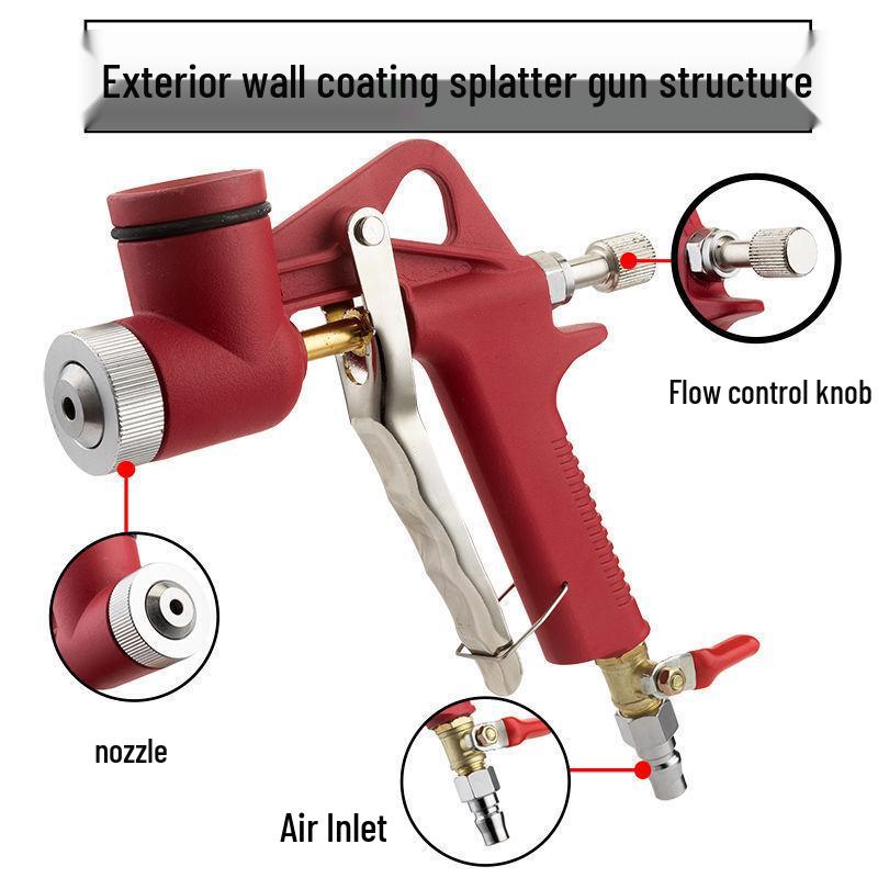 Leopard King 3L Red Spray Gun for Exterior Wall Stone Paint and Mortar