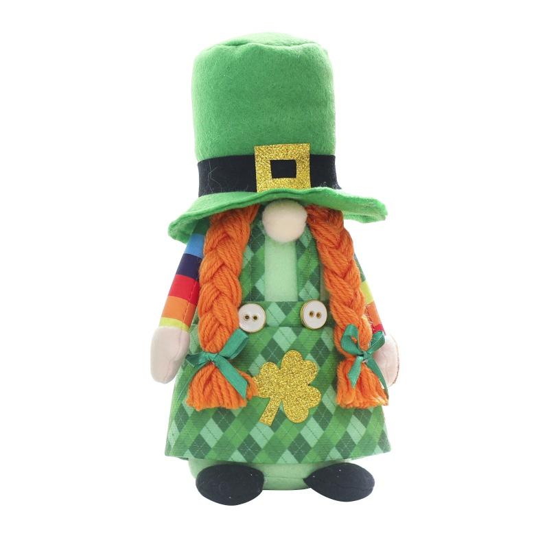 

Плюшеві гноми до Дня Святого Патрика, прикраса для дому, столу, милі подарунки на День Святого Патрика для полиці, ельф-гном з трилисником, домашні прикраси