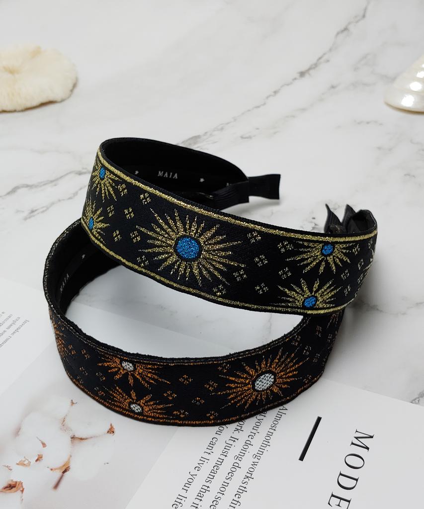 Maia Retro Pearl Headband - Brown