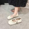 Französische silberne Abend-Mary-Jane-Damenschuhe 2025 Frühling und Sommer neue flachbodige plissierte Ballett-Oma-Schuhe Einzelne Schuhe
