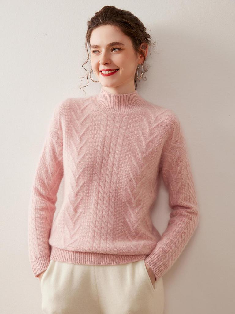 Women's Heavyweight Cashmere Half-High Neck Knit Top