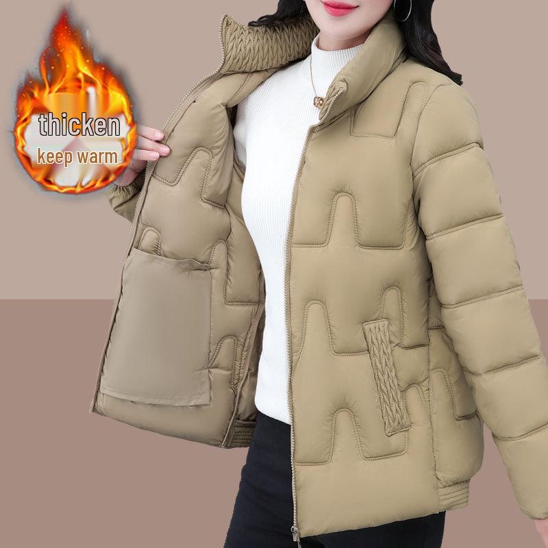 

Women s Plus Size Stand-Up Collar Cotton Coat, Winter 2024, for Middle-Aged, One-Piece Jacket L чорний