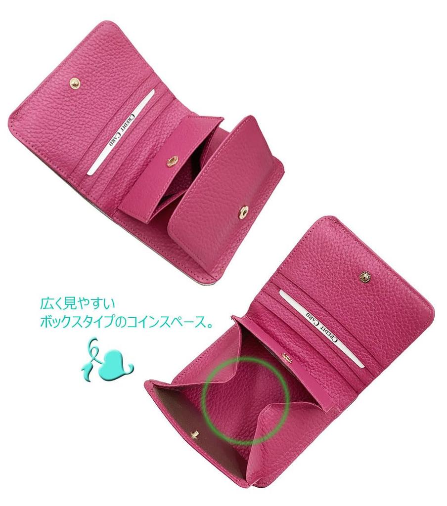 HARUBE Kyoto Naniwaya Compact Slim Folding Wallet, Cowhide Leather with Crocodile Embossing and Enamel, Functional, Women's, #86-533 [Enamel