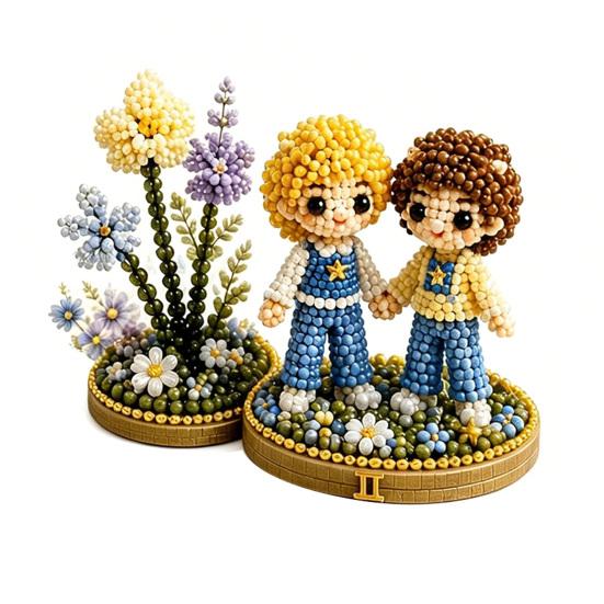 12 Zodiac Signs Bead Craft Kit DIY Beaded Garden Kit 3D Beaded Astrology