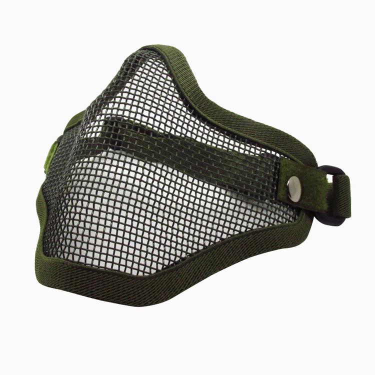 Tactical Outdoor Self-Defense Half Face Steel Mesh Mask for Men and Women