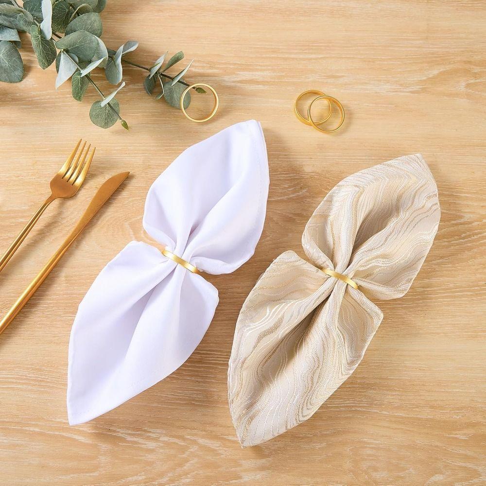 Roundness Gold Rose Gold Metal Napkin Holder Napkin Rings  for Wedding Banquet Valentines Easter