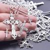 102030Pcslot Metal Silver Color Cross Charms For Jewelry Making Supplies Christ Accessories Handmade Womenmen Pendant Charm