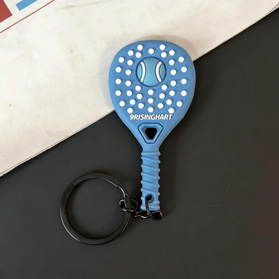 Keychain Vibrant Color Tennis Racket Design Keyring Sports-themed Bag Charm Non-slip Grip Key Chain Backpack Accessories