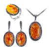 Set de bijuterii cu piatră artificială Mărimea 7-11 Pentru Femei Conjuntos De Joyeria Vintage Set Colier Cercei Femei
