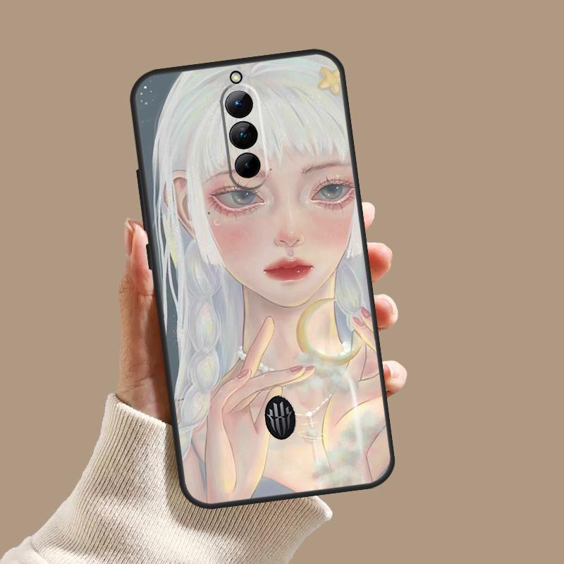 Cute And Beauty Girl Color Painting Case For ZTE Nubia Red Magic 10 10S 9S 8S 8 9 11 Pro Plus 6 7 6S 7S Pro 5G 6R 10 Air Cover