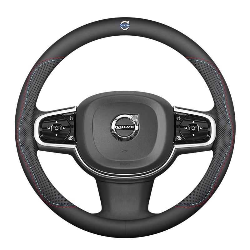 Car Steering Wheel Cover Microfiber Leather Wrap Accessories For Volvo XC90 V90 V60 XC60 V40 EC40 EX40 S80 S60 S90 C40 Keychain