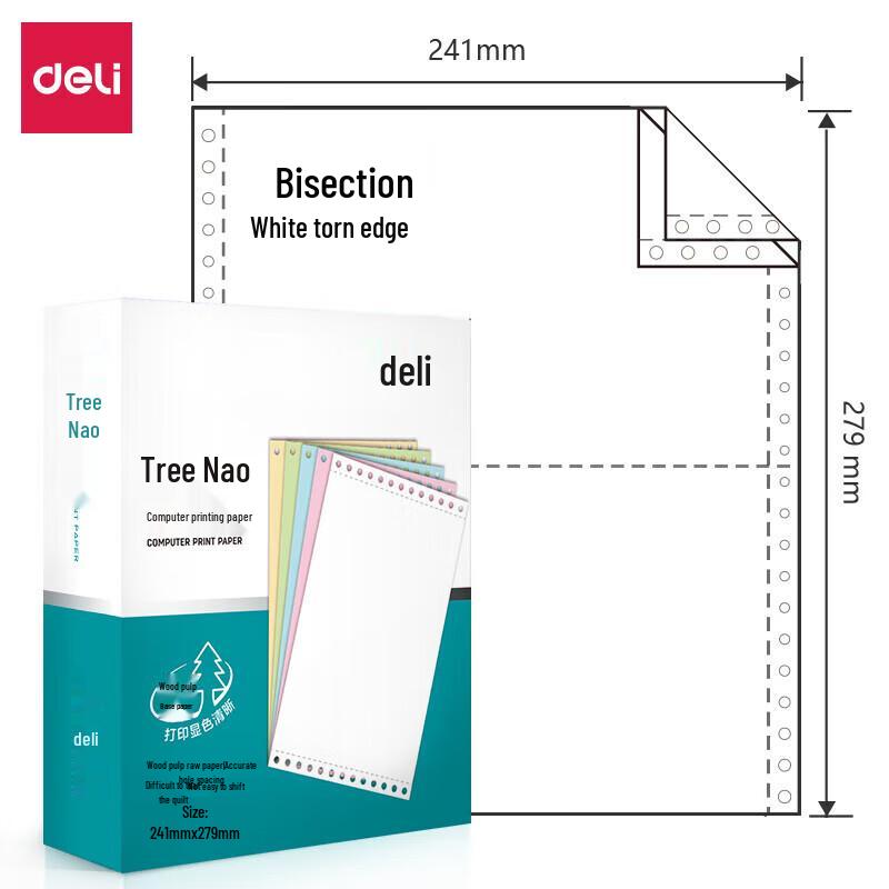 Deli Mushang M241-5 Continuous Form Computer Paper