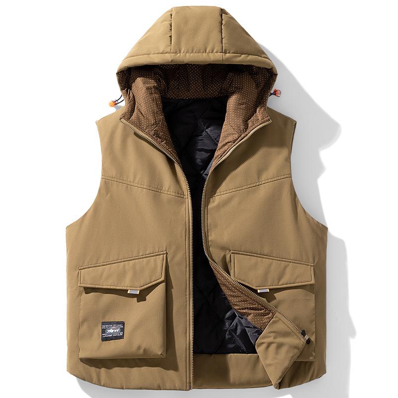 

Многокарманная рабочая одежда, жилет для активного отдыха, мужская свободная посадка, для полных, размер Plus Plus, куртка-жилет Plus Cotton L