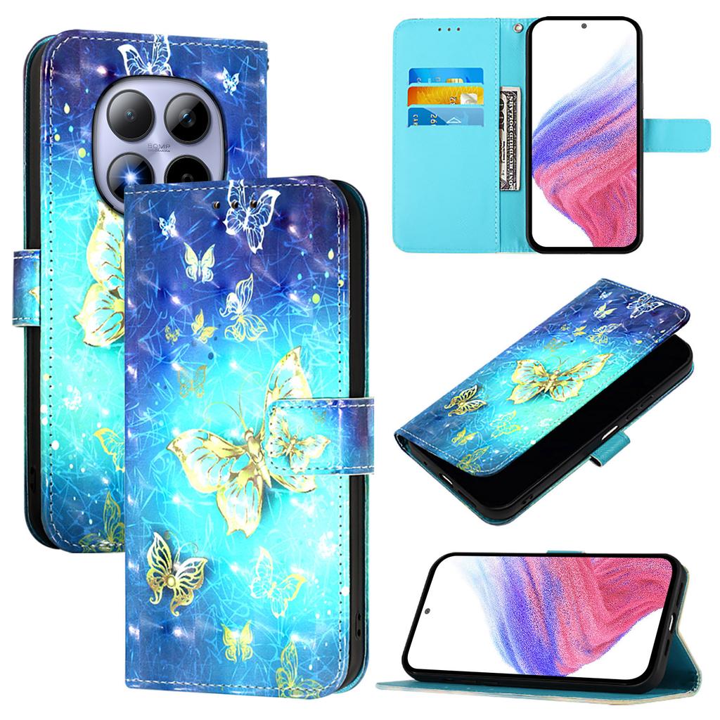 For Xiaomi Redmi Note 15 Pro 5G Leather Case Pattern Printing Wallet Stand Mobile Cover with Strap