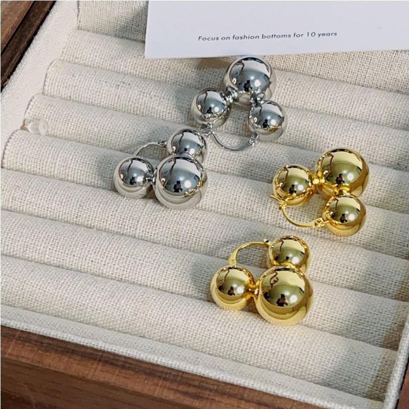 French Minimalist Chic Retro Round Ball Earrings