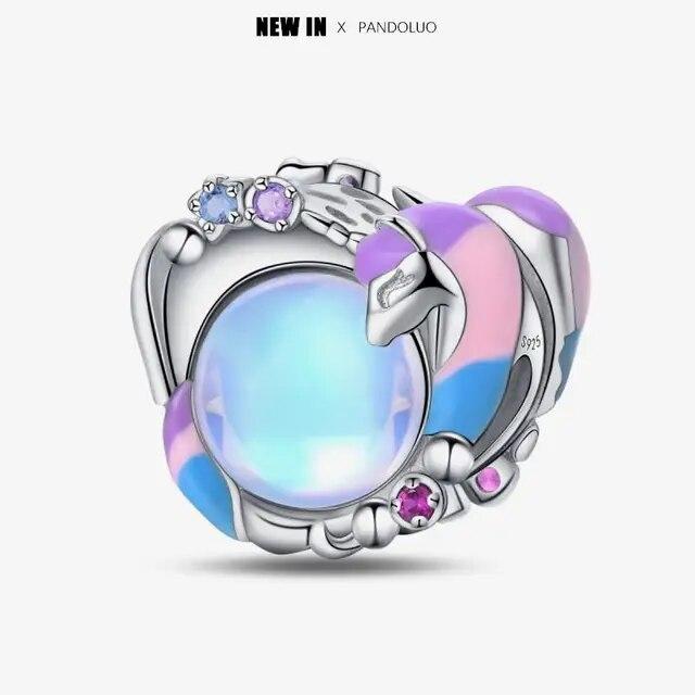 2024 Original New In Fairy Tale Town Series Round Heart Shaped Beads FitNew Bracelet 925 Silver Women Bead DIY Jewelry Gift