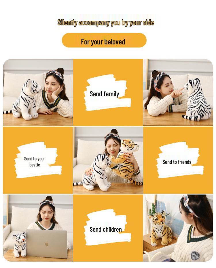 Realistic Tiger Plush Toy - Children's Birthday Gift & Cushion - Northeast Tiger Design