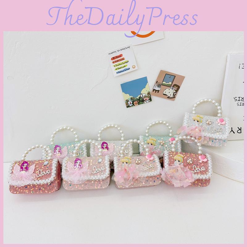 Charming Children's Mini Bag With Soft Polyester Material And Lovely Pearl Accents
