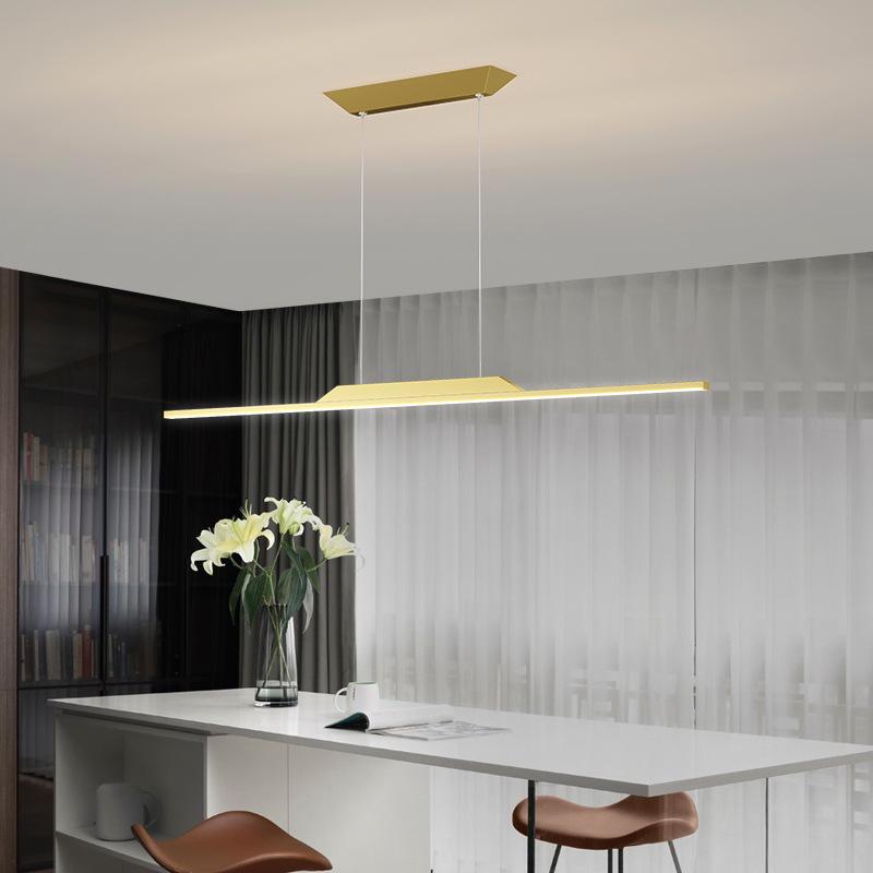Nordic Minimalist LED Pendant Light - Sleek, Single-Line Design for Dining Room, Study, Bar, or Office.