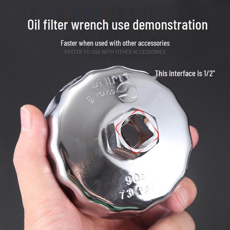 Cap-Style Oil Filter Wrench Tool for Easy Installation and Removal