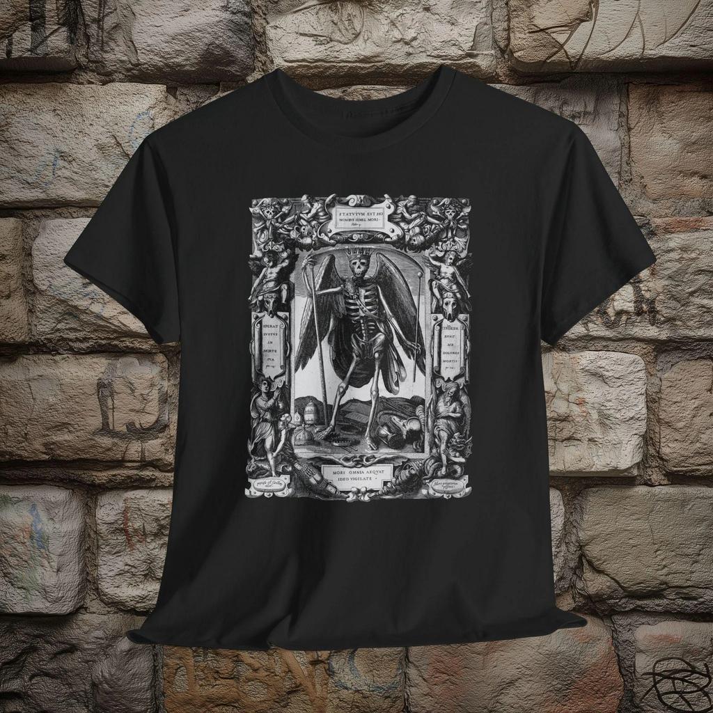 Mirror of HuUnisex Life 1598 MeUnisexto Mori Antique Engraving Unisex Tshirt Graphic T Shirts Retro Streetwear Highquality Unisex Tee
