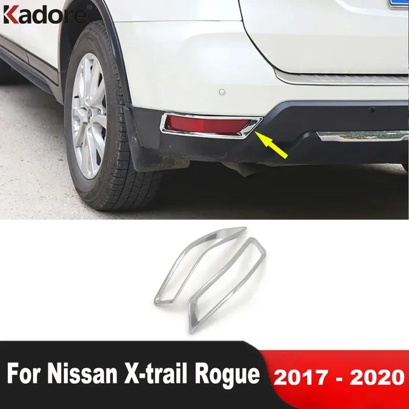 For Nissan X-trail Rogue T32 Facelift 2017- Chrome Car Rear Fog Light Lamp Cover Trim Tail Foglight Bezel Trims Accessories