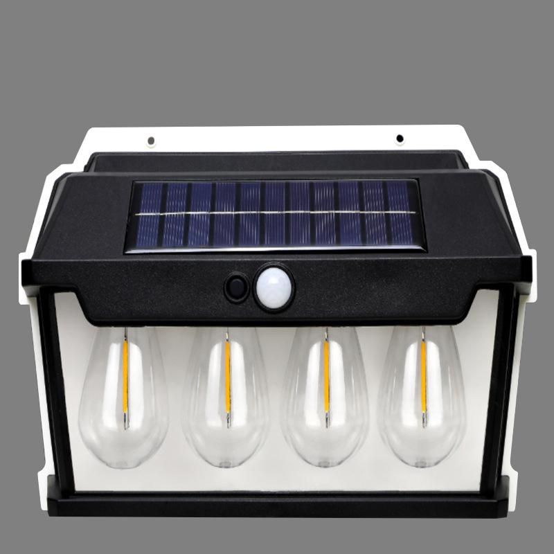 LED Solar Tungsten Light Human Body Induction Solar Wall Lamp Waterproof House Garden Yard Street Emergency Night Filament Lamps