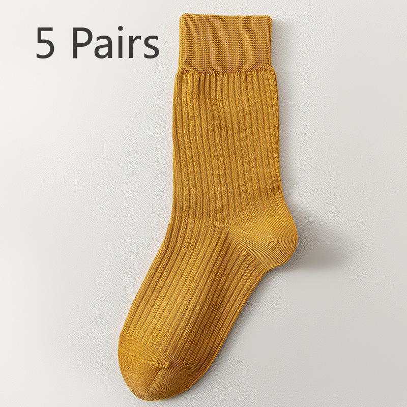 5 Pairs of Pure Cotton Anti Odor and Antibacterial Mid Calf Postpartum Socks for Women In Autumn and Winter