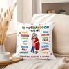1Pc To My Grandson Heartfelt Message Throw Pillow Cover,Suitable For Sofa,Bedroom,Living Room,A Sentimental Gift From Grandma