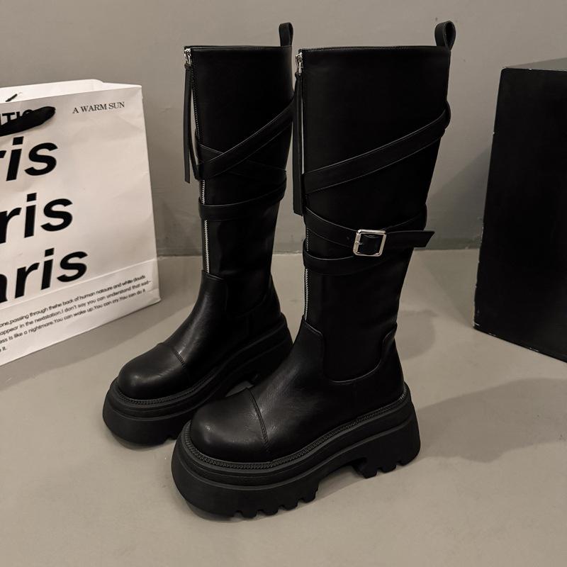 

Big tube circumference women s boots thick legs thin Maillard boots but knee boots 2025 new fat tall knight boots 40 чорний