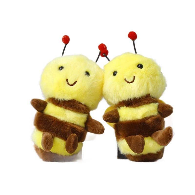 Plush Bee Keychain Toy With Pp Cotton Filling For Gifts And Bag Decorations