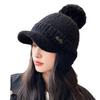 Hat Women's Autumn and Winter Wool Hat Fleece Thickened Ear Protection Cold Protection Fashion Knitted Warm Korean Version Versatile Tide Cap