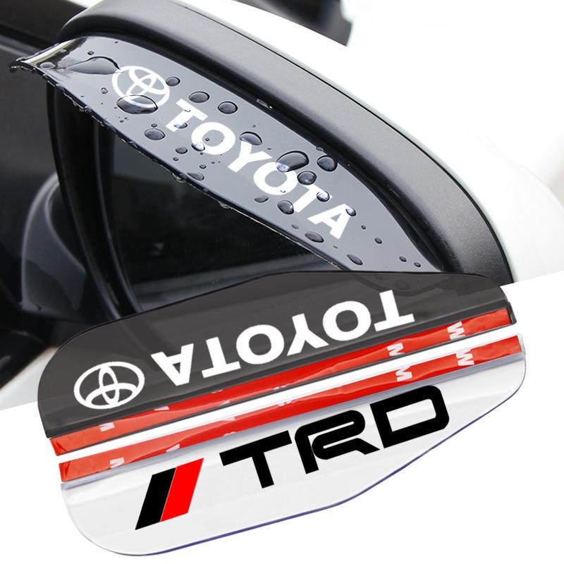 2Pcs Car Rear View Side Mirror Rain Board Eyebrow Sticker For Toyota Yaris Corolla Avensis Aygo Vitz Vios Yaris Mark-X Mirai