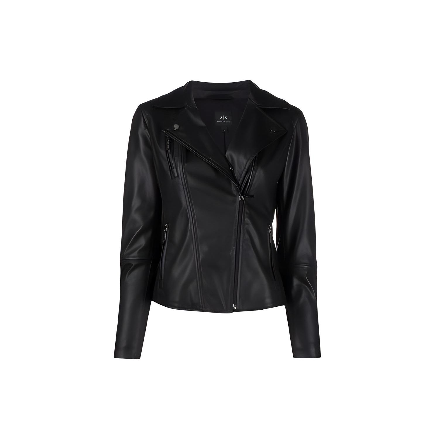 Armani Exchange AH21 Veste de Moto Couleur Unie Similicuir Femme vestes Noir 8NYB13-YNVLZ-1200 M black