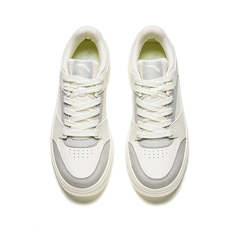 Anta Comfortable Versatile Shock Absorbing Durable Low Top Skate Shoes Women Sneaker White Gray 922418061-1