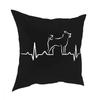 Hundeherzschlag-Shirt für Hundeliebhaberl Quadratischer Kissenbezug Wurfkissen Lustige Kissenbezüge