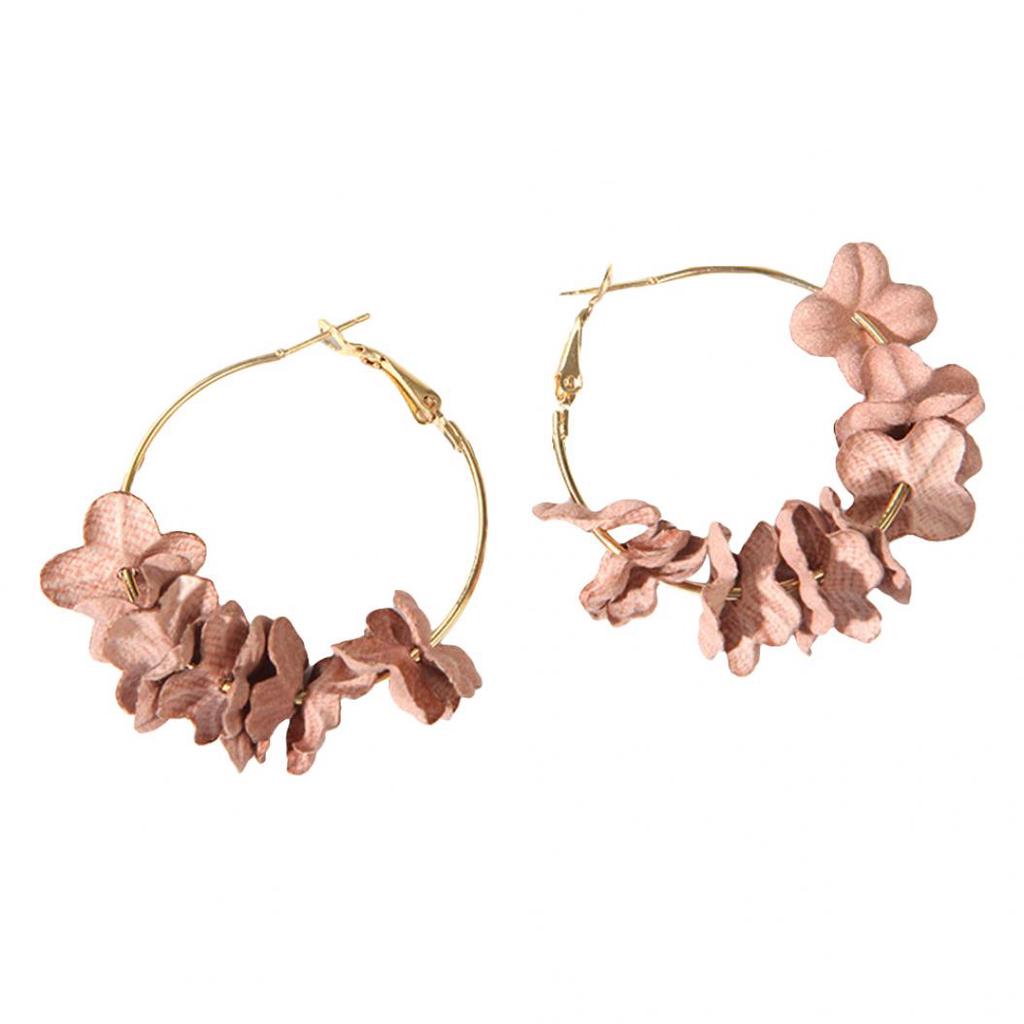 Fashion Flower Hoop Earrings Women Evening Party Club Banquet Ear Jewelry Gift
