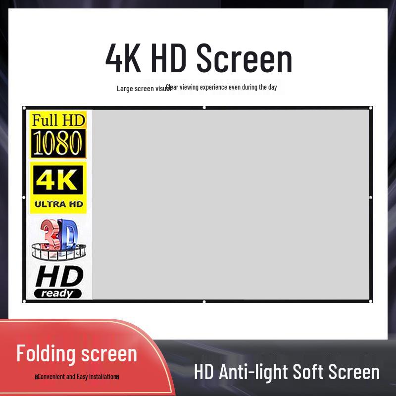 

New Anti-Light Foldable Projector Screen Cloth - 72 to 133 Inches, 16:9 Ratio 30 inches 16:9 (66*37CM)
