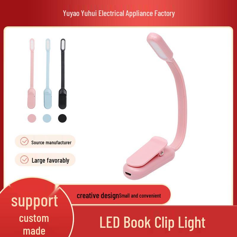 Dry Battery LED Clip-On Reading Light with Stepless Dimming and Eye Protection