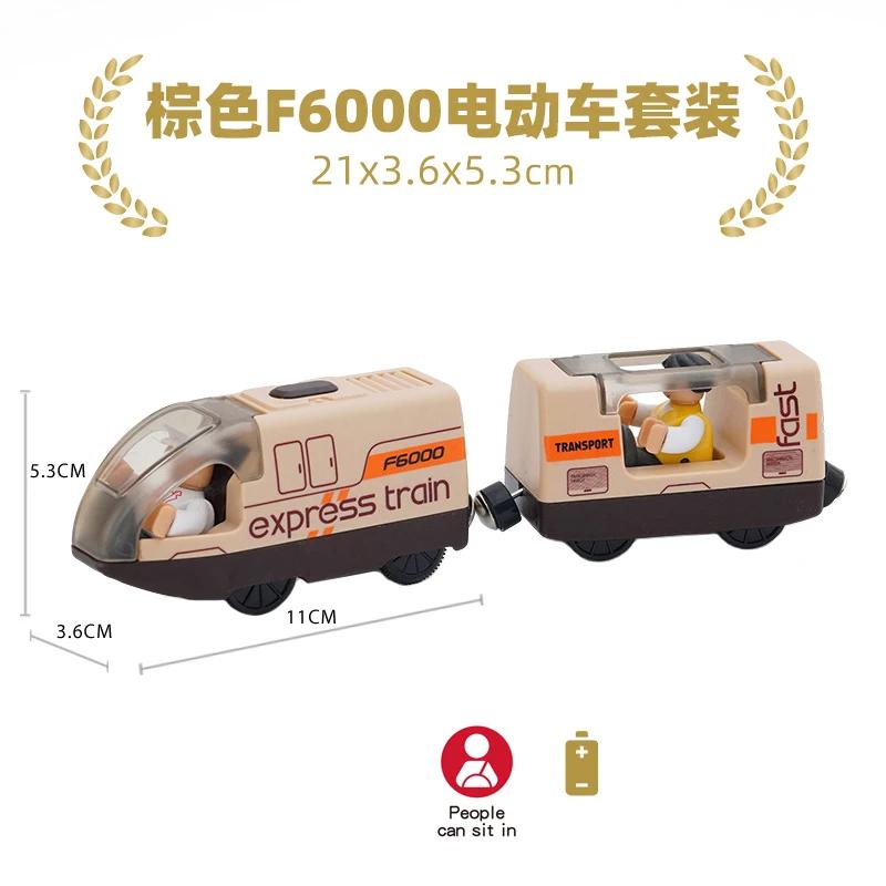 Battery Operated Locomotive Electric Train Set Diecast Magnetic Locomotive Slot Toy Fit For Wooden Rail Track Toys Kids Gift W02