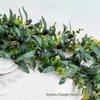 Simulated Green Olive & Eucalyptus Plant with Fruit Rattan Pine Cypress Vine for Wall Decoration.
