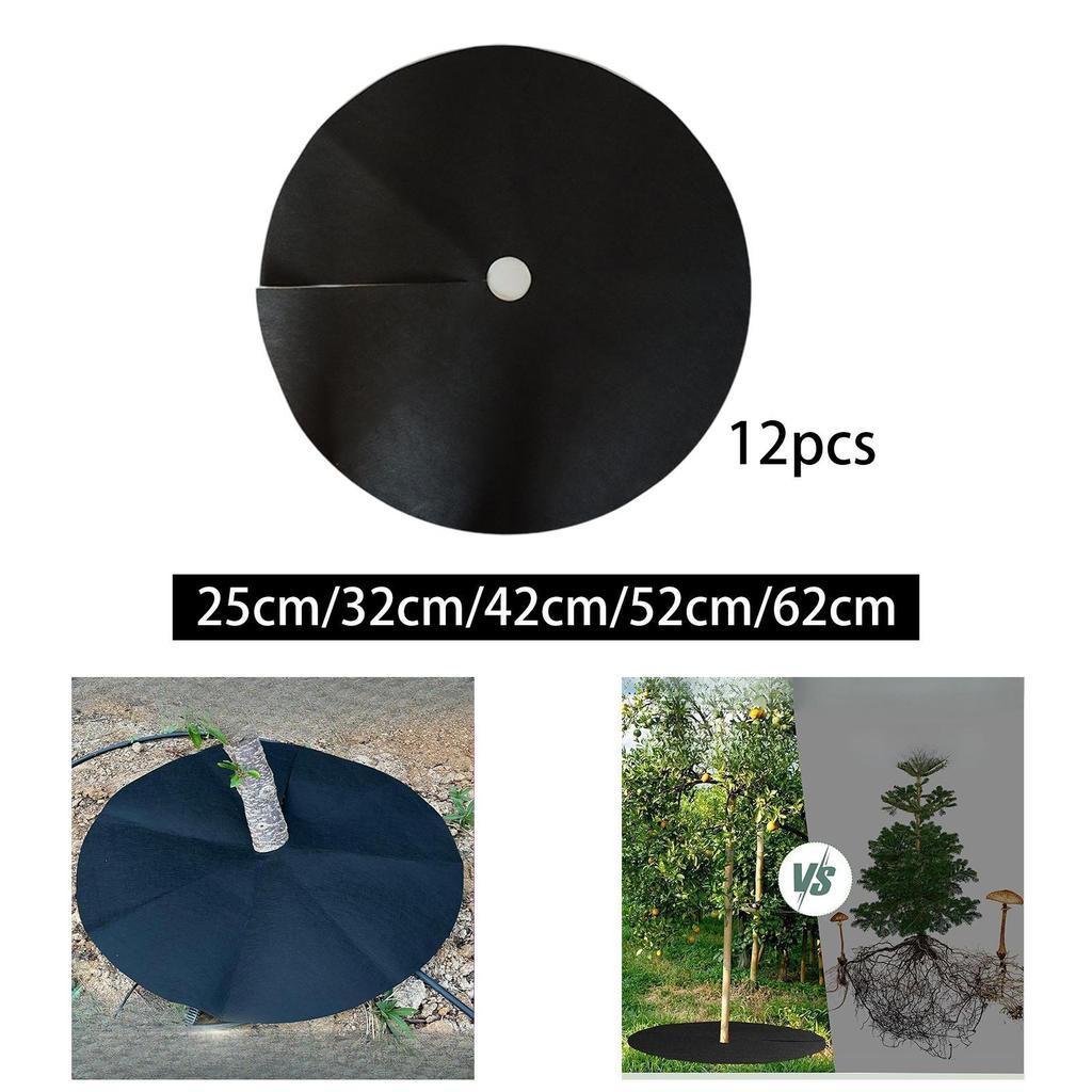 12Pcs Tree Mulch Ring Weed Mat Mulch Ring Mat for Outdoor Landscaping Garden