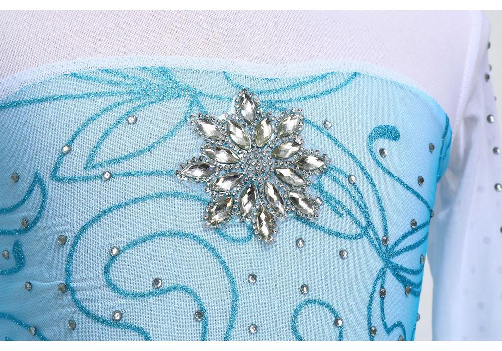 Frozen Princess Long Sleeve Costume Gown for Kids - Elsa & Anna Inspired with Cape