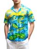 Camicia Hawaiana da Uomo con Stampa Pesci Tropicali Manica Corta Grafica Mondo Subacqueo Camicia Casual da Spiaggia per Vacanze Estive