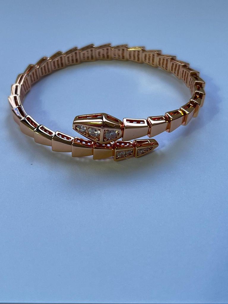 Bracelet Diamant Forme Serpent Haut de Gamme Baojia V Or