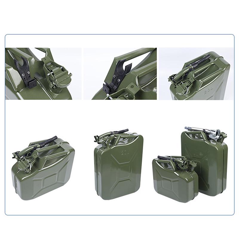 Yakıt Bidonu 5/10/20L Benzin Yakıt Bidonu Metal Gaz Tankı Yakıt Borusu Acil Durum Yedekleme Ordu Yeşili Taşınabilir Yağ Bidonu Yedek