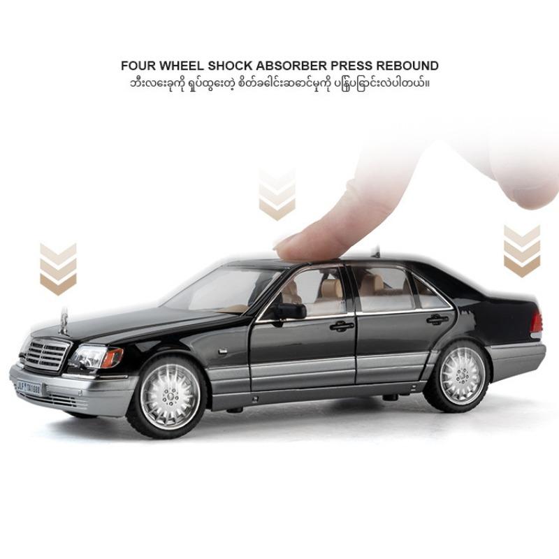 1/24 Mercedes Benz W140 S320 Diecast Classic Car Model Sound & Light Kids Gift