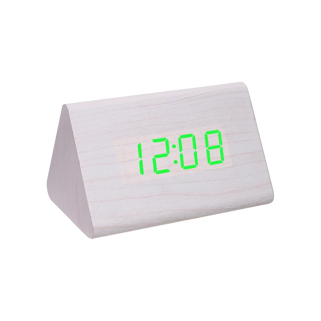 Ložnicové hodiny, Dřevěný digitální budík, Nastavitelná hlasitost, Stmívač, Dřevěná dekorace do obývacího pokoje