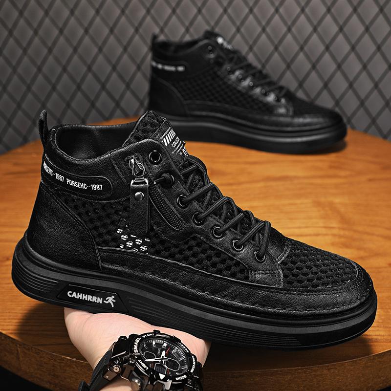 YRZL Men's Shoes Casual Board Shoes Running Sports Shoes Summer Athletic Mesh Breathable Male Walking Shoe Man Sneakers